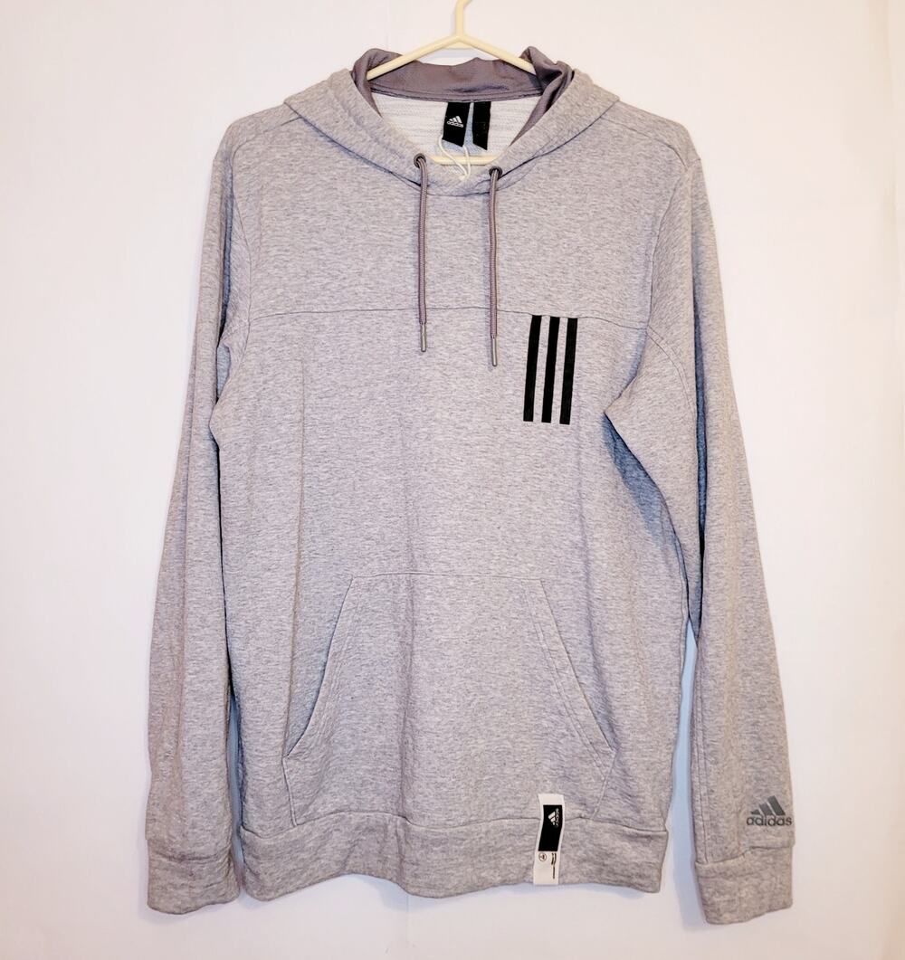 Adidas grey Post Game LTE long sleeved pull over hoodie size small